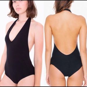 Black halter bodysuit